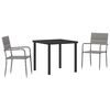 vidaXL Tuin eettafelset 3 st Grijs poly rattan