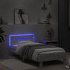 vidaXL Bedframe met hoofdbord en LED-verlichting wit 90x200 cm