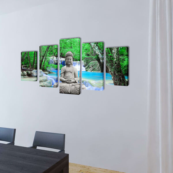 Canvas muurdruk set buddha 100 x 50 cm