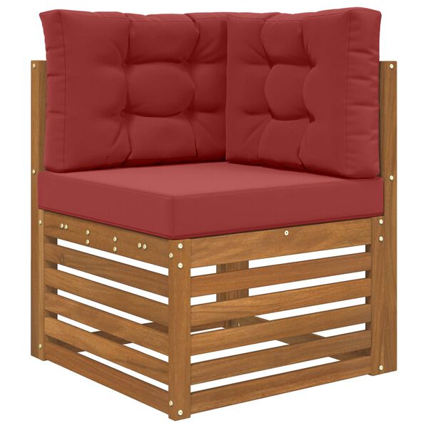 vidaXL Buiten bankkussen 3 pcs Wijnrood Polyester