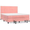 vidaXL Boxspring met matras fluweel roze 160x200 cm
