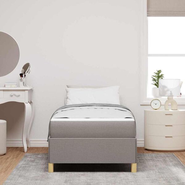 vidaXL Bedframe met matras Taupe 80 x 200 cm Stof