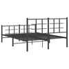 vidaXL Bedframe met hoofd- en voeteneinde metaal zwart 135x190 cm
