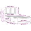 vidaXL Bedframe met Gevoerd Hoofdgedeelte Donkergrijs 100 x 200 cm