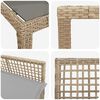 vidaXL Tuin eettafelset 9 pcs Beige poly rattan