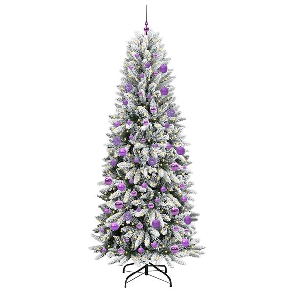 vidaXL Kunstkerstboom Wit 210 cm PVC en Plastic en Staal en PE