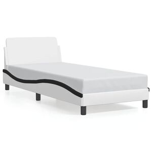 vidaXL Bedframe "Dover" kunstleer wit en zwart 90x200 cm