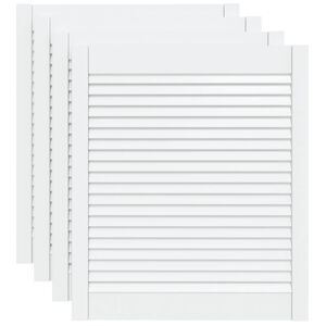 vidaXL Kastdeuren met lamellen 4 st 69x59,4 cm massief grenenhout wit