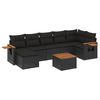 vidaXL 8-delige Loungeset met kussens poly rattan zwart