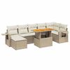 vidaXL 8-delige Loungeset met kussens poly rattan beige