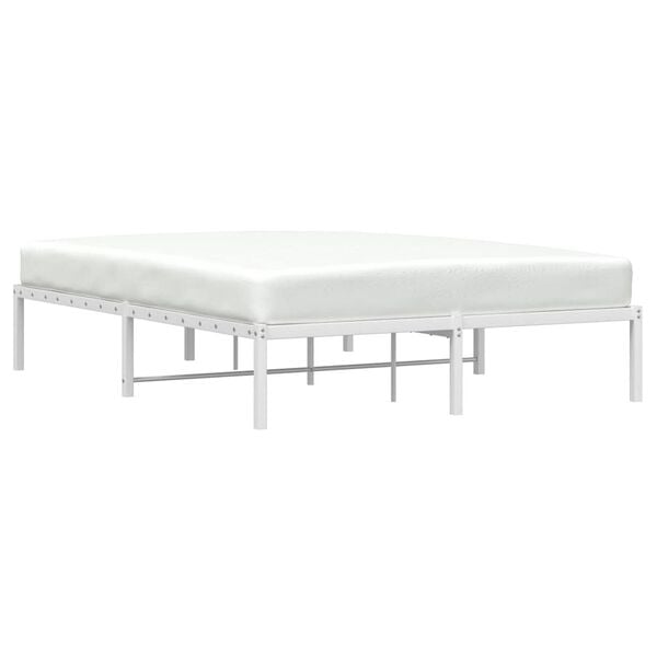 vidaXL Bedframe metaal wit 135x190 cm
