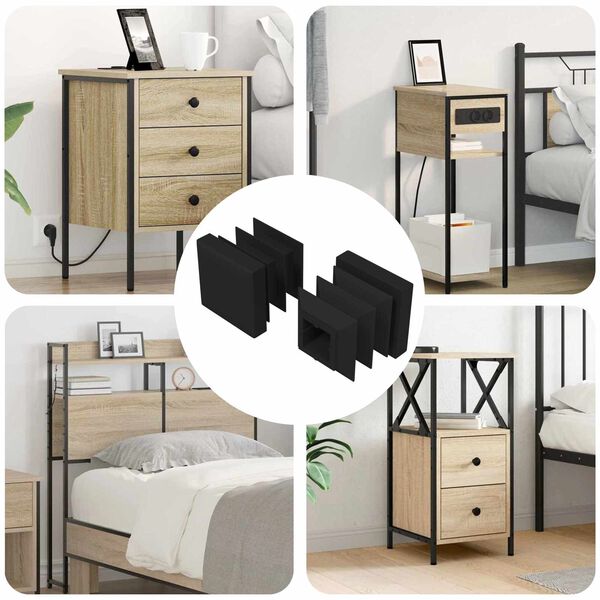 vidaXL Einddoppen 2 pcs Zwart 15 x 15 x 15 mm PP