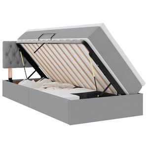 vidaXL Opbergbed met matras Lichtgrijs 90 x 190 cm Bewerkt hout