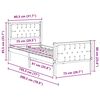 vidaXL Bedframe Lichtgrijs 75 x 190 cm Massief grenenhout