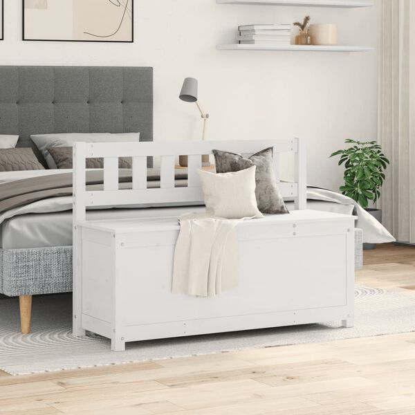 vidaXL Bankje 110x41x76,5 cm massief grenenhout wit