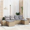 vidaXL Tuin Sofa Set met kussen 6 pcs Beige poly rattan