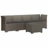 vidaXL 4-Persoons Tuin Sofa met Kussens Rieten Look PP Lichtgrijs