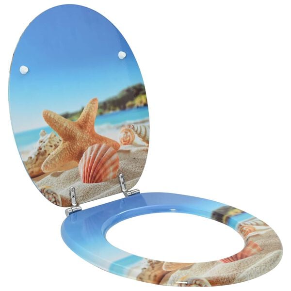 vidaXL Toiletbril Lichtblauw 44 x 38 cm MDF-plaat