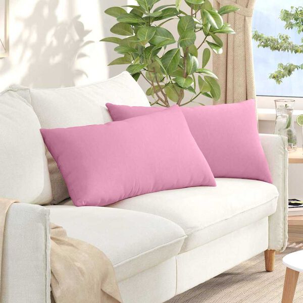 vidaXL Sofa Kussens 2 stuks Roze 80 x 40 cm Stof