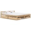 vidaXL Bedframe met 4 lades massief grenenhout 160x200 cm