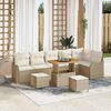 vidaXL Tuin Sofa Set 9 pcs Beige poly rattan