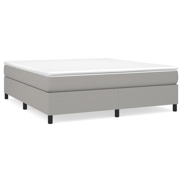 vidaXL Boxspring bed stof lichtgrijs 160x200 cm