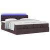 vidaXL Ottoman bed met matrassen en LED's 160x200cm stof donkerbruin