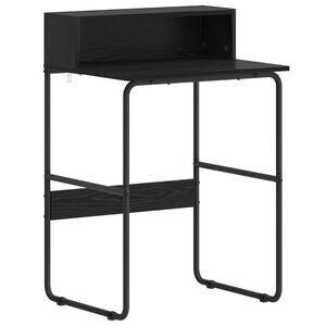 vidaXL Bureau met opbergruimte Zwart eiken 60 x 50 x 91 cm