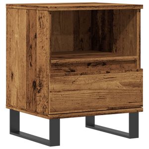 vidaXL Nachtkastje 40x35x50 cm bewerkt hout oud houtkleurig