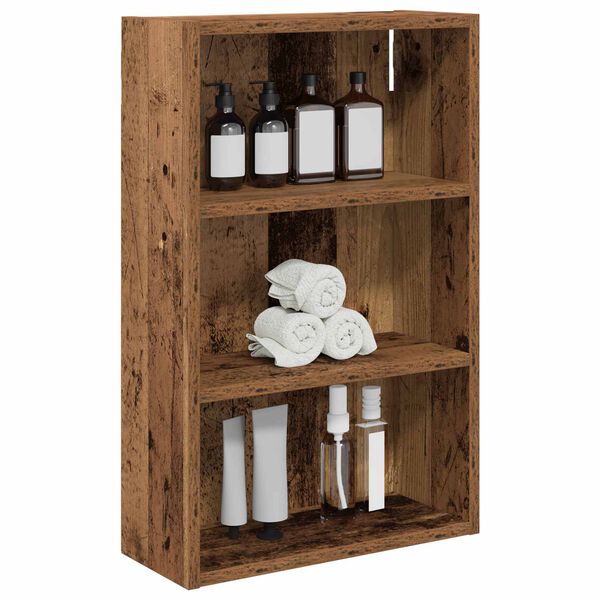 vidaXL Badkamer wandkast Oudhout 40 x 16 x 62,5 cm Geconstrueerd hout