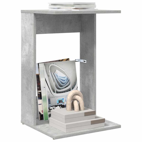 vidaXL Bijzettafel Beton Grijs 40 x 38 x 62,5 cm Bewerkt hout