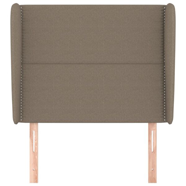 vidaXL Hoofdbord met randen 93x23x118/128 cm stof taupe