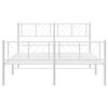 vidaXL Bedframe met hoofd- en voeteneinde metaal wit 120x200 cm
