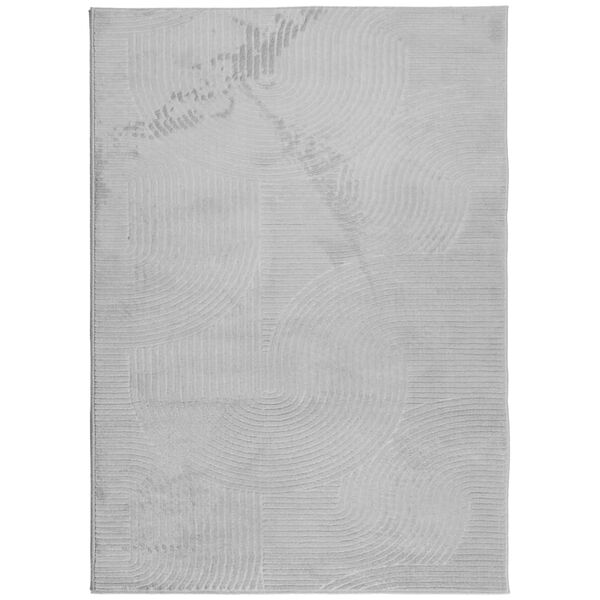 vidaXL Vloerkleed IZA laagpolig Scandinavisch 240x340 cm grijs
