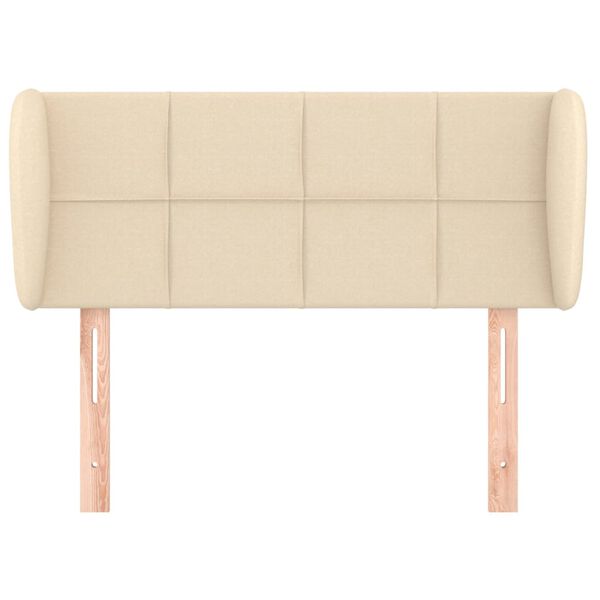 vidaXL Hoofdbord met randen 83x23x78/88 cm stof cr&egrave;mekleurig