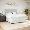 vidaXL Boxspring met matras fluweel lichtgrijs 200x200 cm