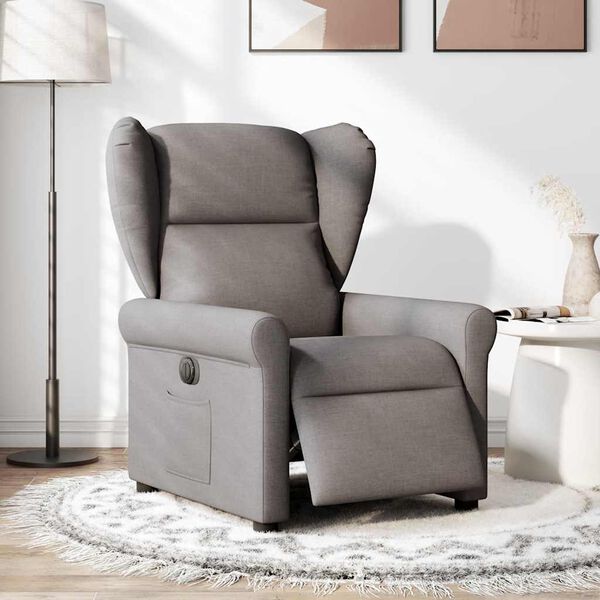 vidaXL Fauteuil verstelbaar elektrisch stof taupe