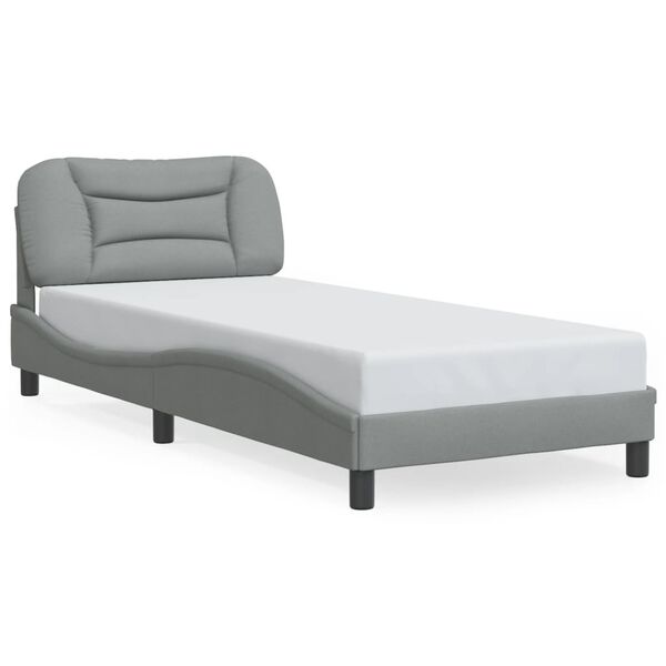 vidaXL Bedframe zonder matras "Hvar" 90x200 cm stof lichtgrijs