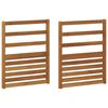 vidaXL Armleuningen 2 pcs Bruin 59 x 4 x 73 cm Bewerkt hout