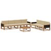 vidaXL Buiten bankenset met kussen 8 pcs Natuurlijk en Beige