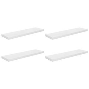 vidaXL Wandschappen zwevend 4 st 90x23,5x3,8 cm MDF hoogglans wit