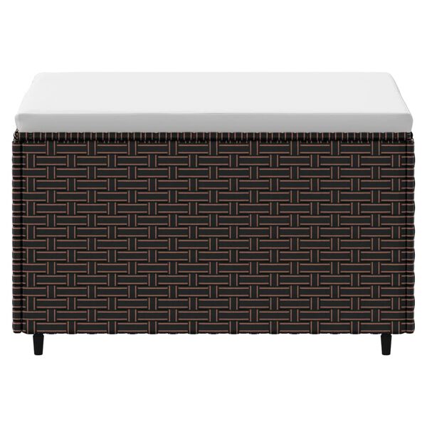 vidaXL Voetensteunen 2 st met kussens poly rattan bruin