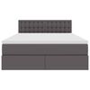 vidaXL Opslag bed met matras met opslag Grijs 140 x 200 cm Nep Leer