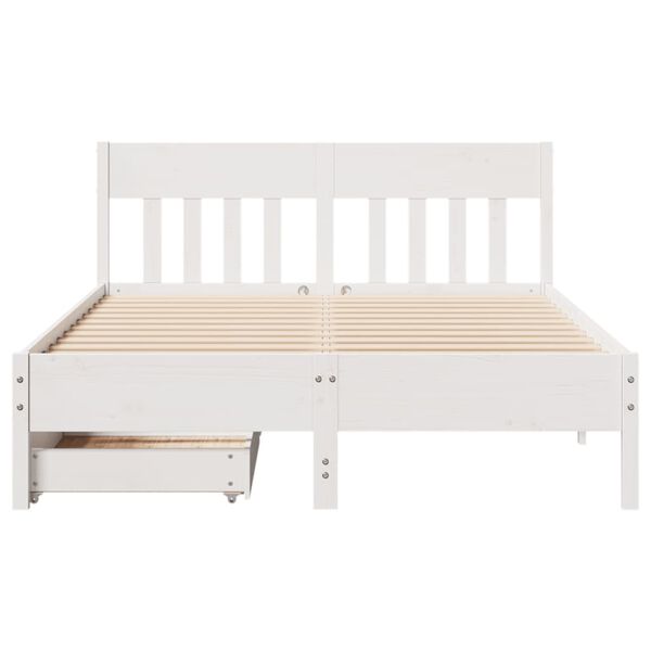 vidaXL Bedframe zonder matras massief grenenhout wit 120x200 cm