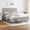 vidaXL Boxspring met matras stof lichtgrijs 180x200 cm