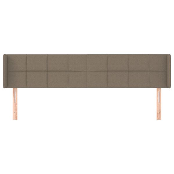 vidaXL Hoofdbord met randen 183x16x78/88 cm stof taupe
