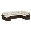 vidaXL 8-delige Loungeset met kussens poly rattan bruin