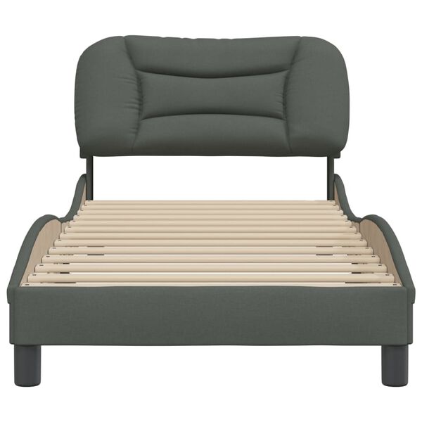 vidaXL Bedframe zonder matras "Hvar" 90x200 cm stof donkergrijs