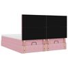 vidaXL Ottoman bed met matrassen en LED's 160x200cm fluweel roze