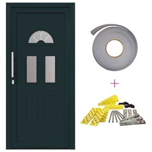 vidaXL Voordeur 88 x 200 cm PVC Antraciet